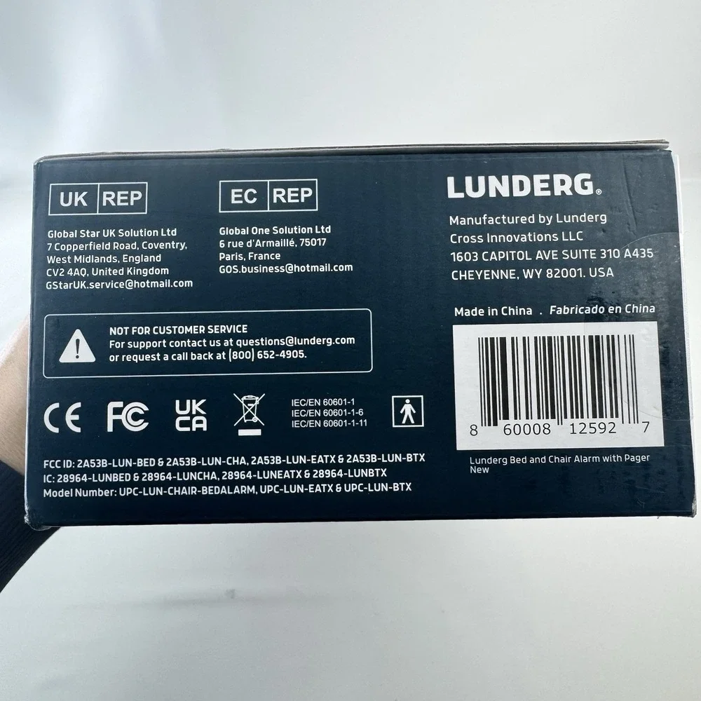 Lunderg Bed Alarm System Wireless Caregiver Alert Chair Pad Fall Prevention
